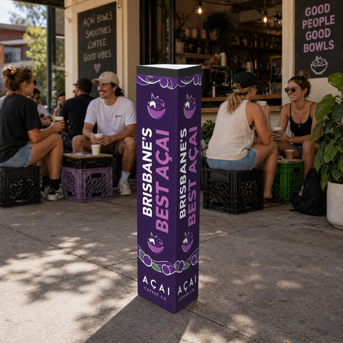 Bollard Tri-Fold Tek-Flute Signs